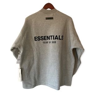 NWT Essentials Fear of God Relaxed Crew Neck Sweatshirt | Dark Oatmeal | XS